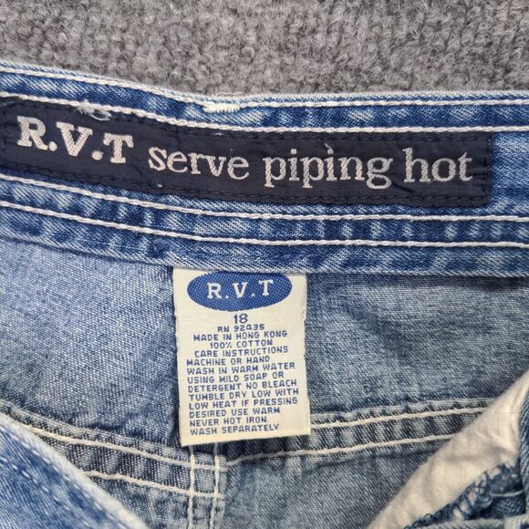 R.V.T Women's Serve Piping Hot Straight Leg Jeans Blue Plus 18 Flap Pocket - Picture 9 of 11